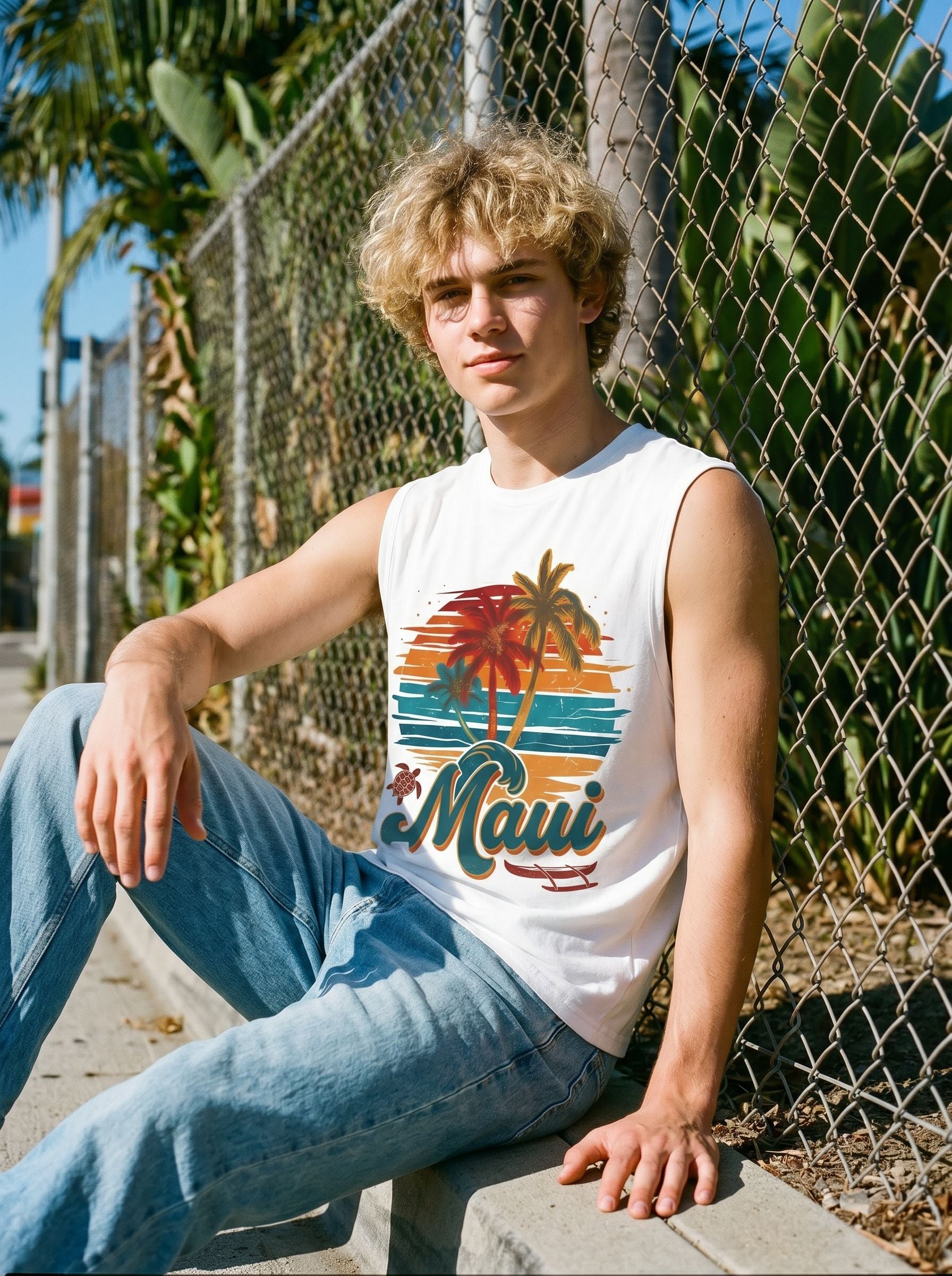 Vintage Maui Graphic Summer Tank Top