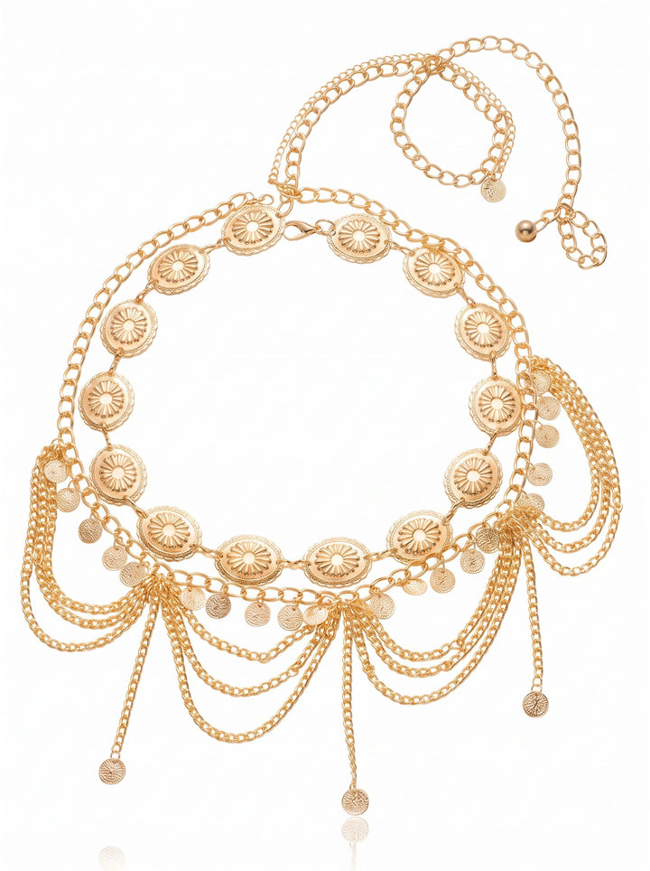 Boho Layered Coin Waist Belt