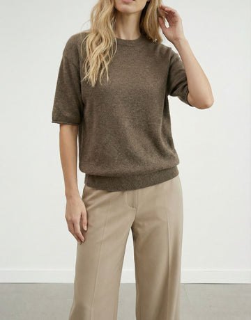 Cozy Relaxed Fit Short Sleeves Casual Sweater