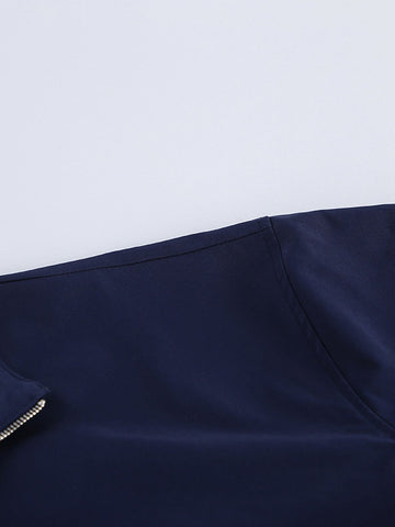 Oversized Mock Neck Zip Up Jacket