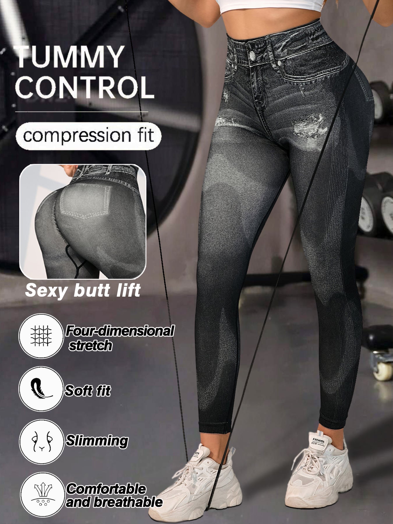 High-Waisted Distressed Casual Jeans
