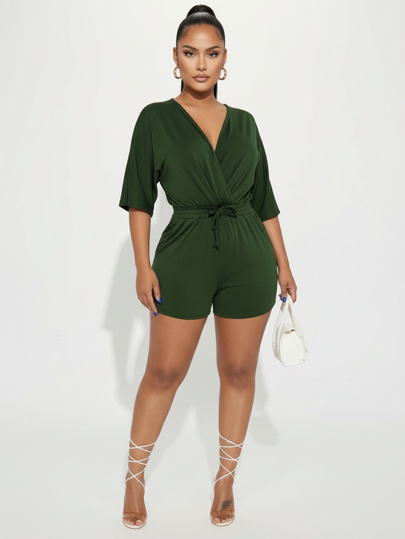 Deep V Neck Playful Romper