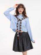Oversized Layered Graphic Button Down Shirt
