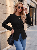 Tailored Slim Fit Button Blazer Jacket