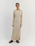Slim Fit Ribbed Knit Maxi Dress