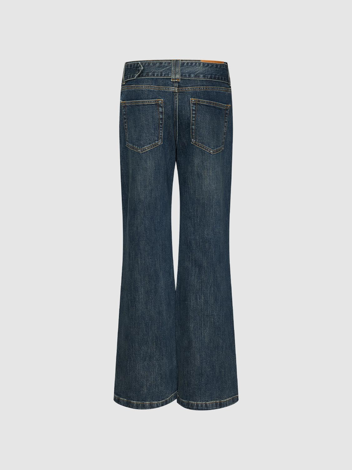 Urban Revivo Belted Flare Leg Jeans-Blue
