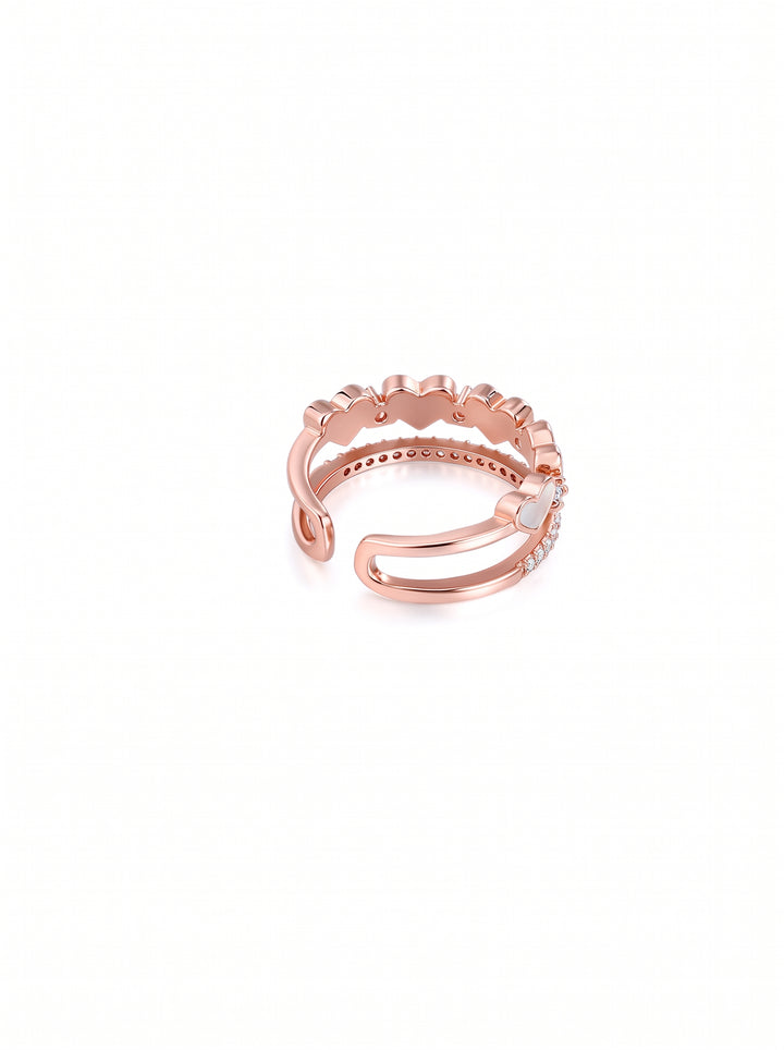 Dainty Heart Adjustable Statement Ring