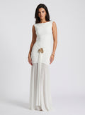 Elegant Ruched Embellished Maxi Dress