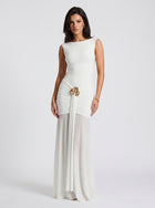 Elegant Ruched Embellished Maxi Dress