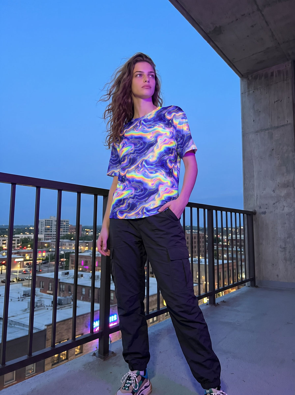 Forty Fun's Galaxy Swirl Print T-Shirts