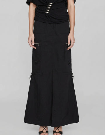 Drawstring Detail Maxi Skirt