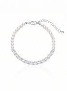 Elegant Pearl Cubic Zirconia Bracelet