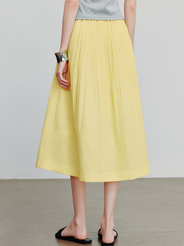 High-Waisted A-Line Minimalist Midi Skirt