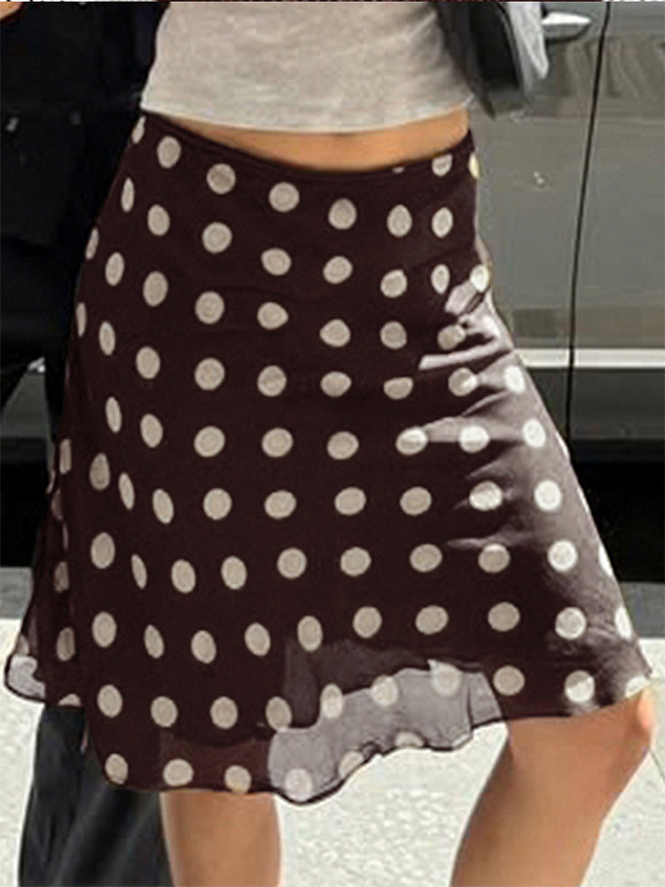 Vintage Polka Dot Midi Skirt