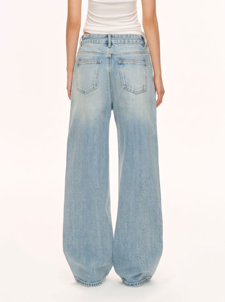 Embellished Relaxed Fit Wide Leg Jeans