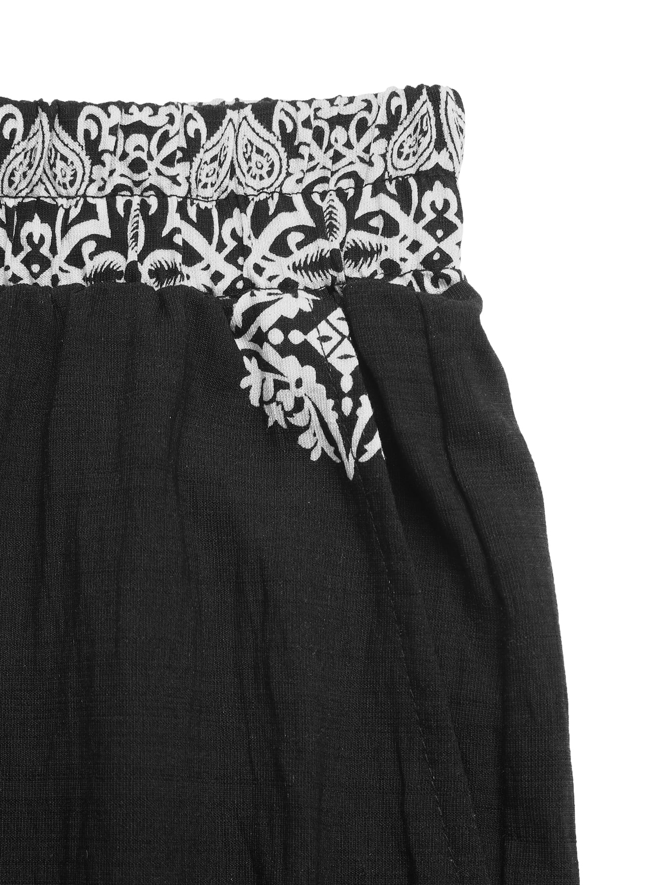 Ethnic Print Drawstring-Waist Relaxed Pants