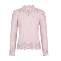 Embellished Mock Neck Knit Pullover