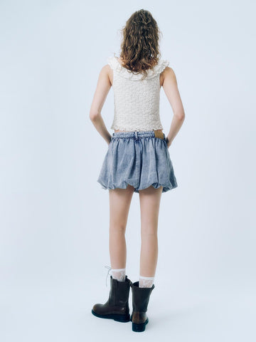 Urban Revivo Denim Balloon Skirts-Blue
