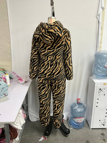 Cozy Plush Tiger Print Onesie