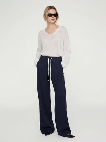 Contrast Trim Drawstring Trousers