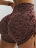 Seamless Scrunch Butt Leopard Yoga Shorts