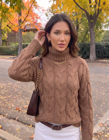 Cozy Cable Knit Turtleneck Sweater