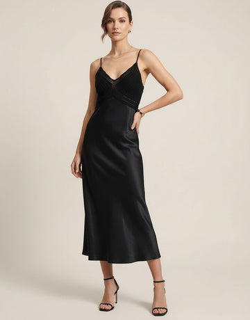 Spaghetti Straps A-line Midi Dress