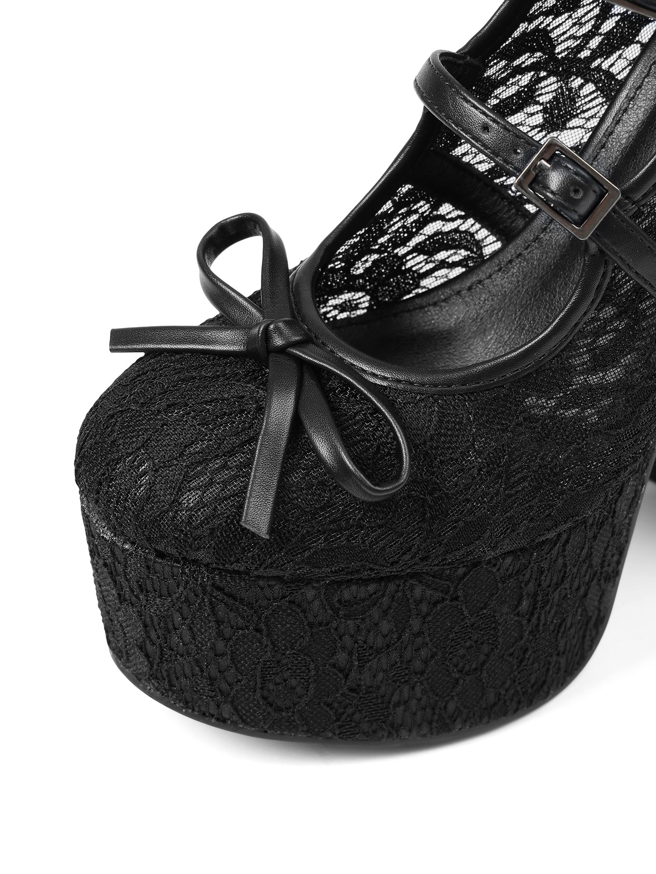 Gothic Lace Platform Mary Jane Heels