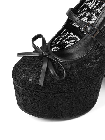 Gothic Lace Platform Mary Jane Heels