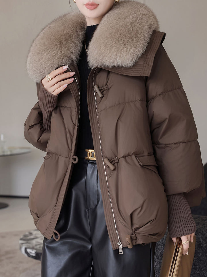 Faux Fur Collar Puffer Jacket