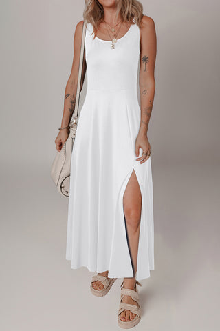 Sleeveless Side Slit Midi Dress
