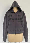 Waffle Knit Cropped Zip Hoodie