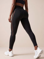 High Waisted Mesh Panel Yoga Leggings