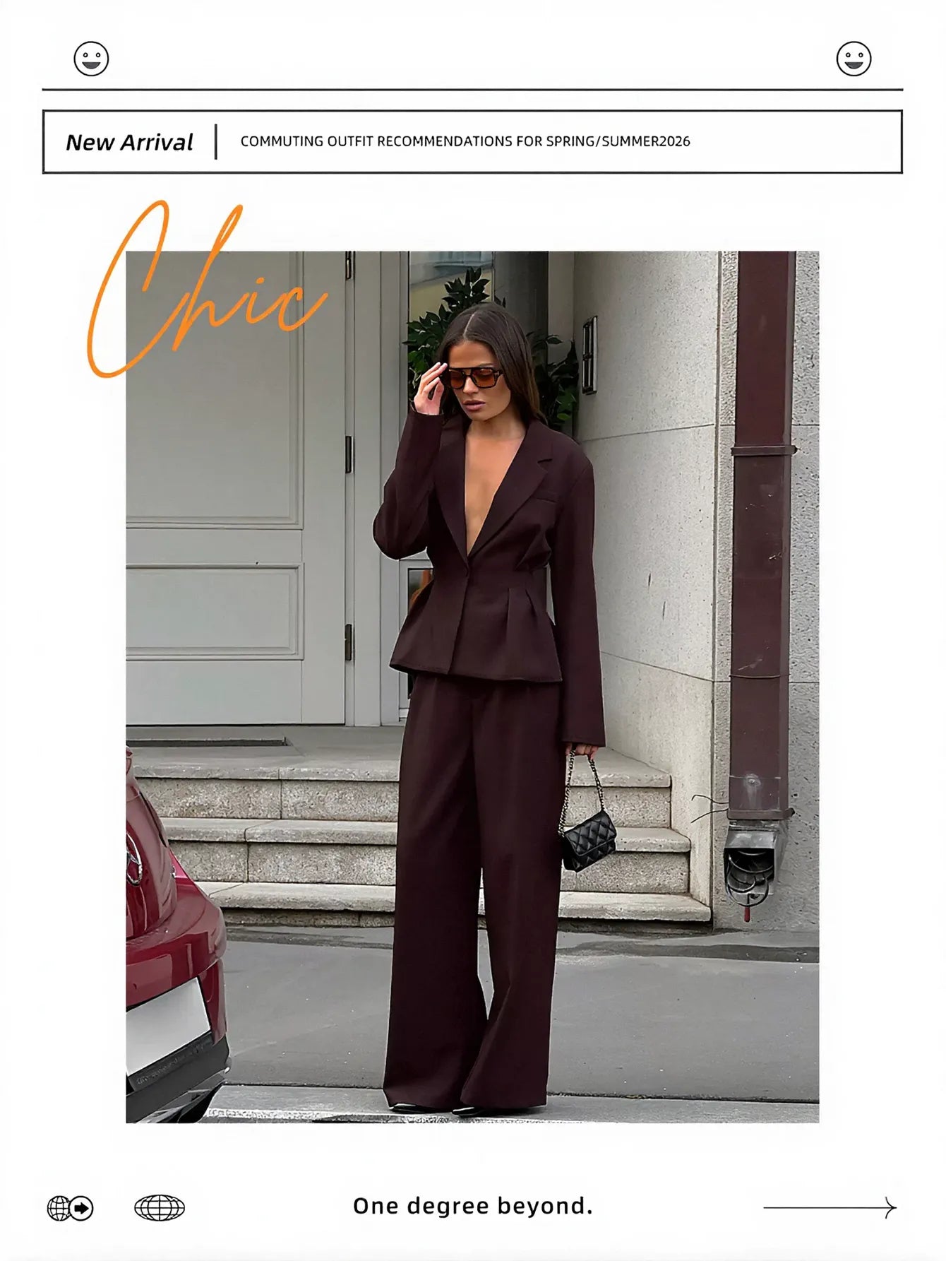 Tailored Peplum Blazer Wide Leg Pant Set
