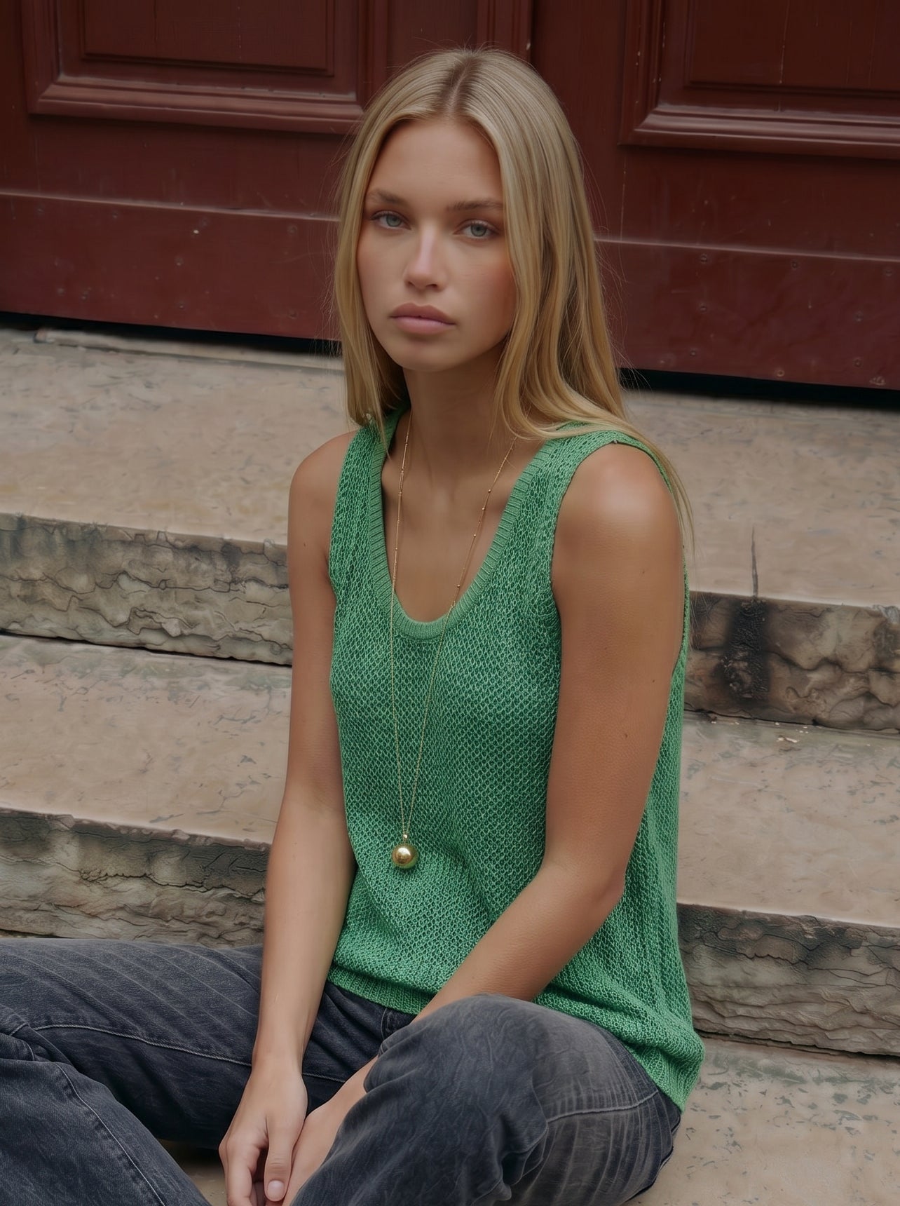Breathable Open Knit Sweater Tank