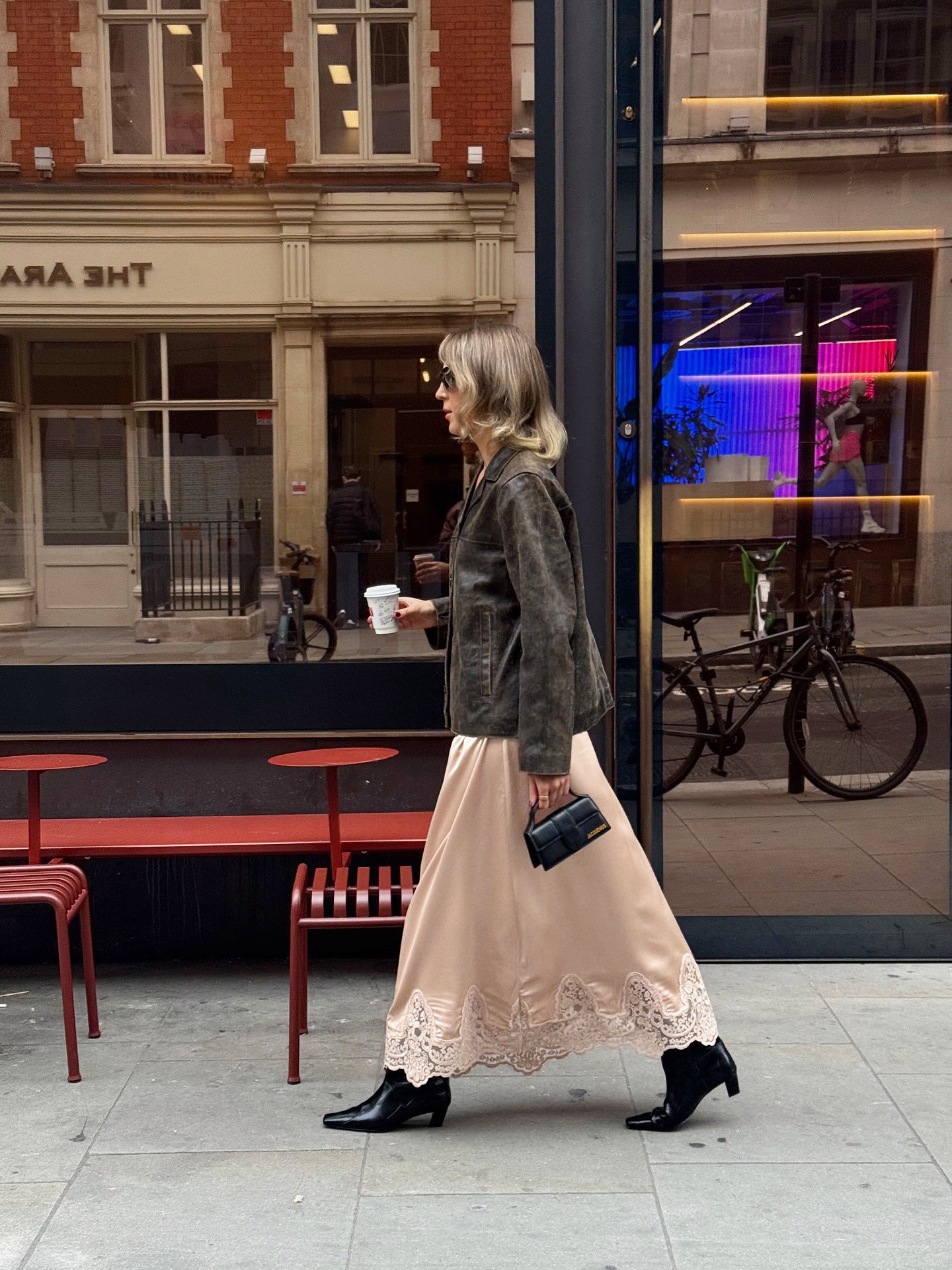 Elegant Lace Trim Satin Midi Skirt