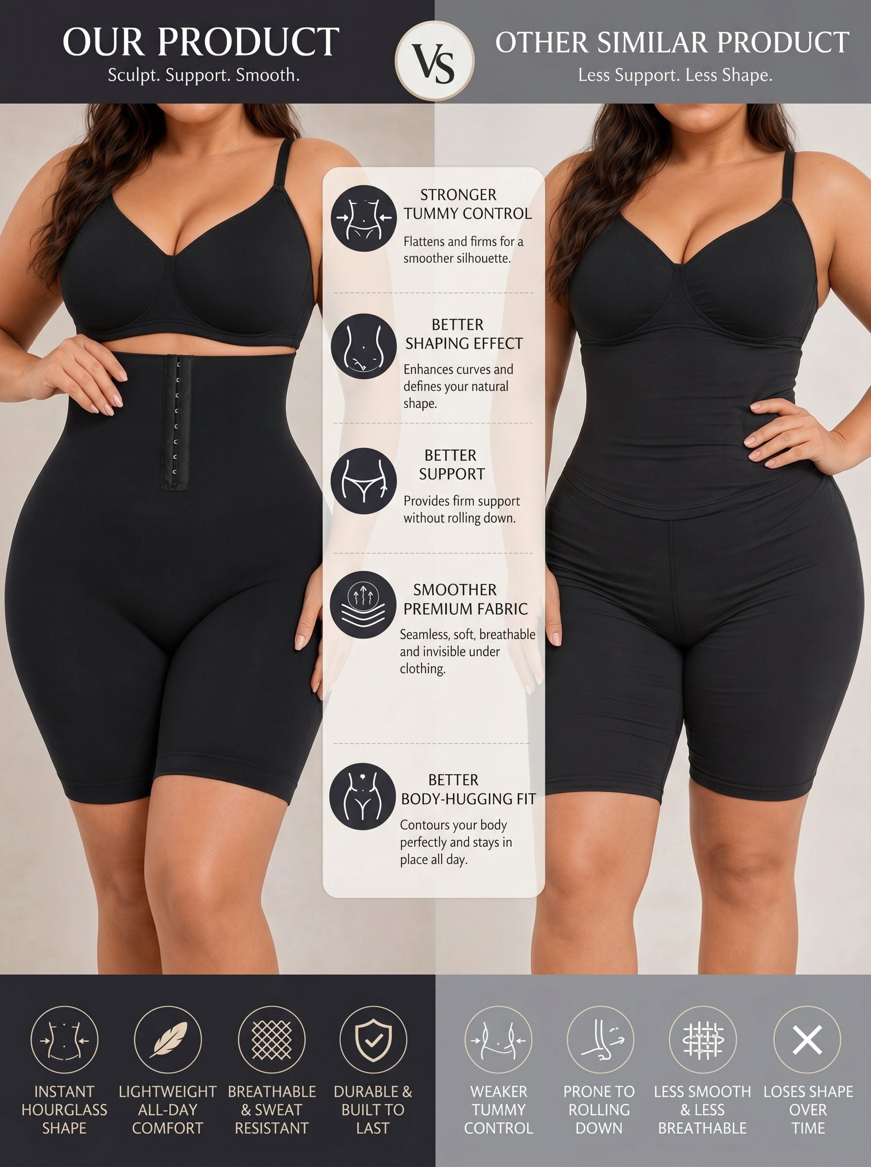 Tummy Control Sculpting Shapewear Shorts