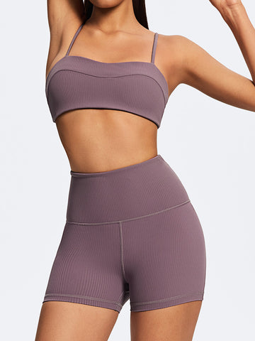 Seamless Ribbed High Waist Yoga Set