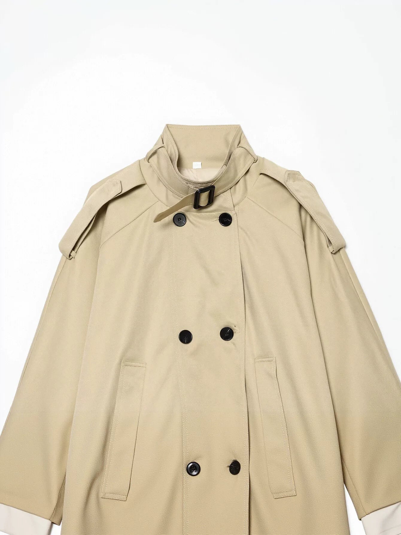 Cropped Double Breasted Trench Coat