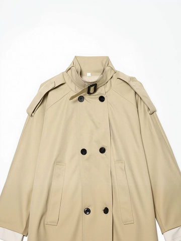 Cropped Double Breasted Trench Coat