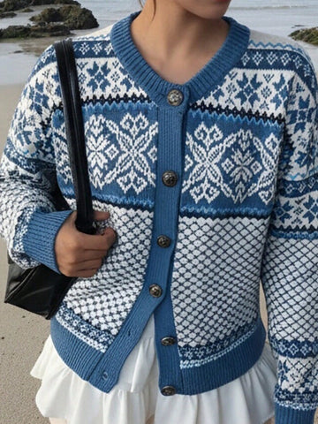 Cozy Fair Isle Button Down Cardigan