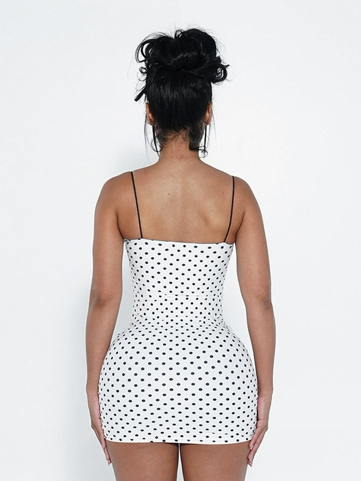Polka Dot Lace Trim Mini Dress