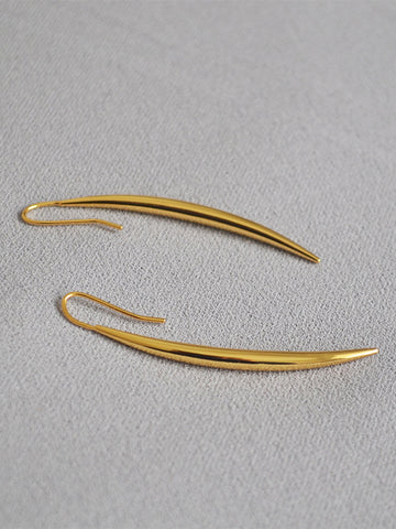 Minimalist Gold Curved Drop Earrings