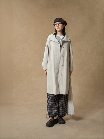 Oversized Minimalist Button Up Trench Coat