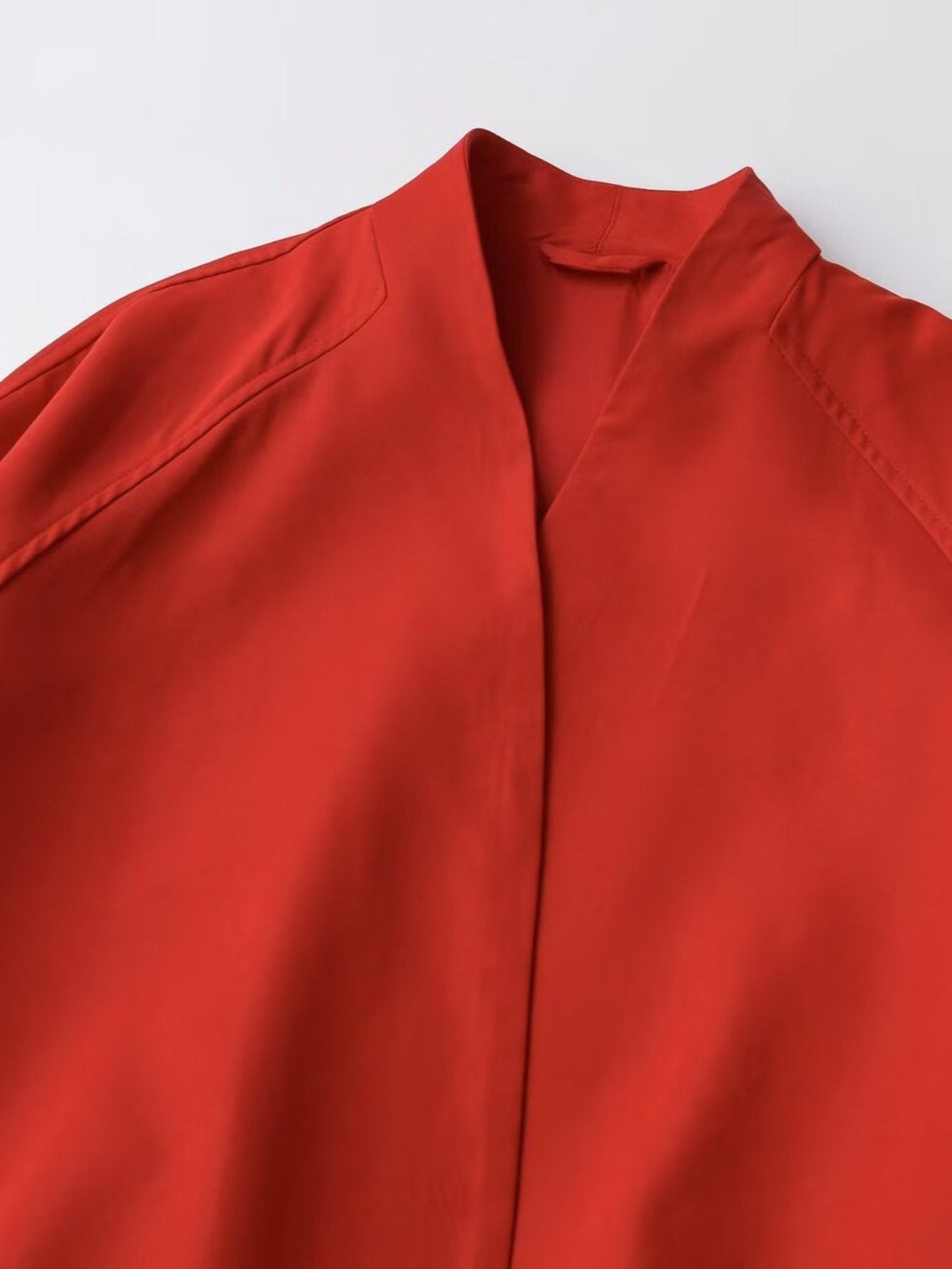 Minimalist Oversized Red Bomber Jacket