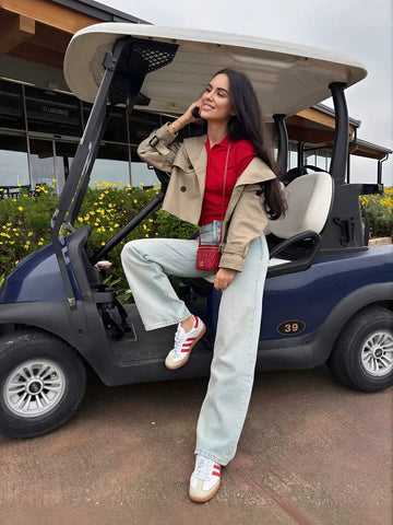 Double Breasted Cropped Trench Coat