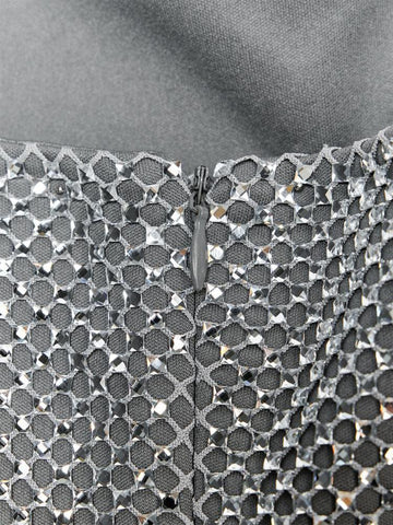Sparkling Rhinestone Strapless Mini Dress