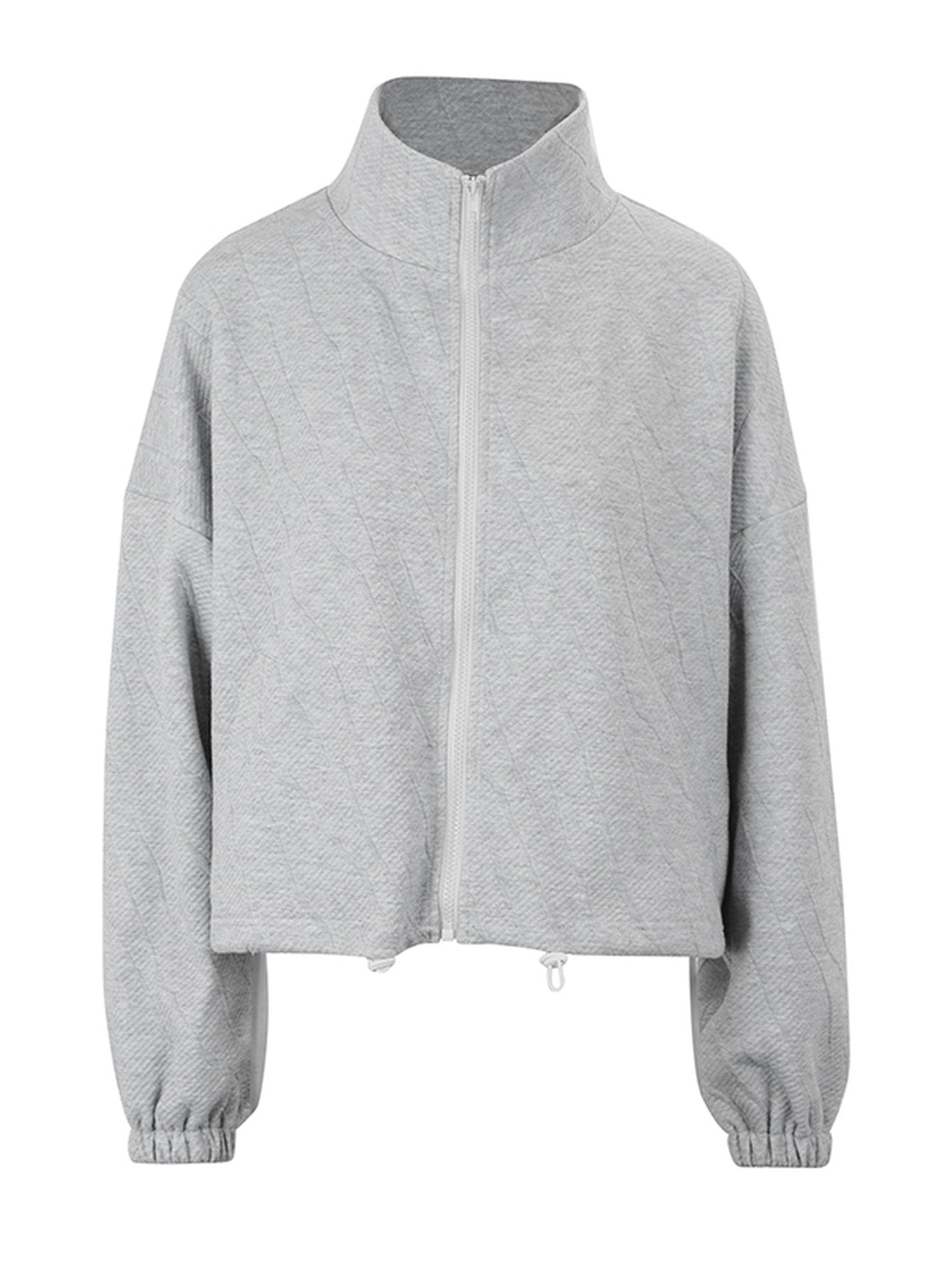 Textured Zip Up Casual Jacket