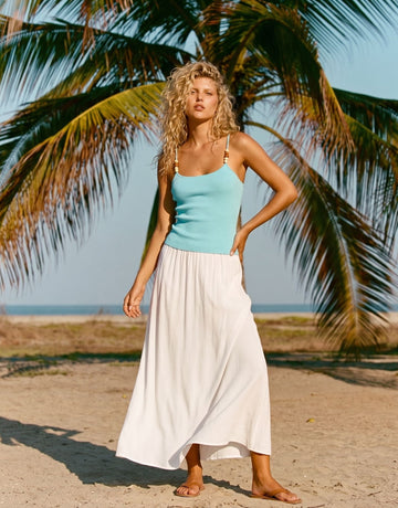 Ribbed Knit Summer Beach Tank Top
