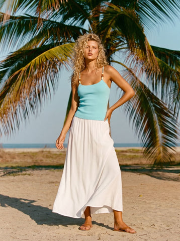 Ribbed Knit Summer Beach Tank Top
